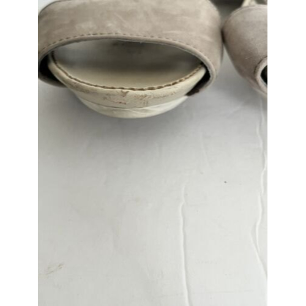 CAMPER •40/ 9• Nubuck Leather Micro Wedge T-Strap Sandals $160 Pastel Gray Grey - Picture 7 of 11